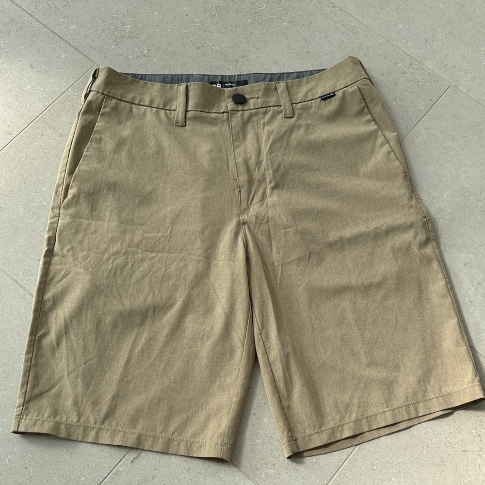 Hurley Men's Khaki Flat Front Shorts